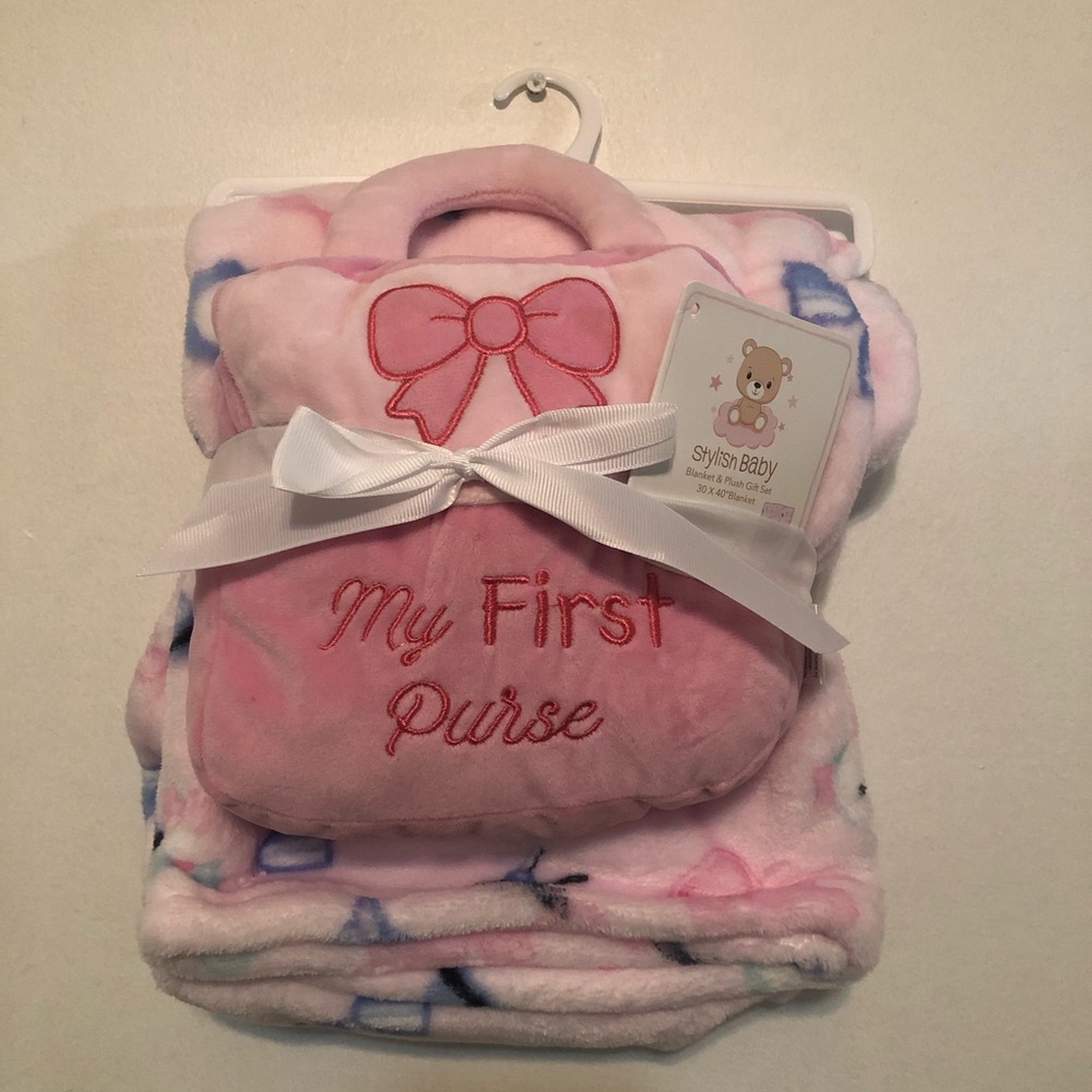Baby Girl My First Purse Plushie/Blanket Set NWT